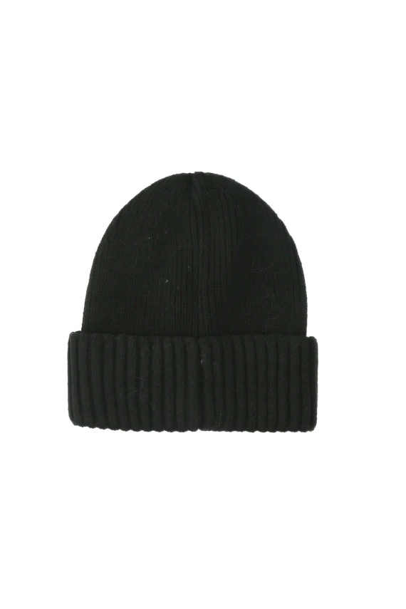 Cappello a cuffia nero a risvolto