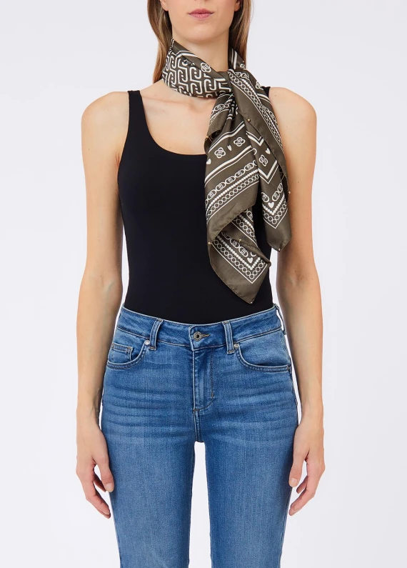 Foulard bandana quadrato verde scuro LIUJO ACCESSORI