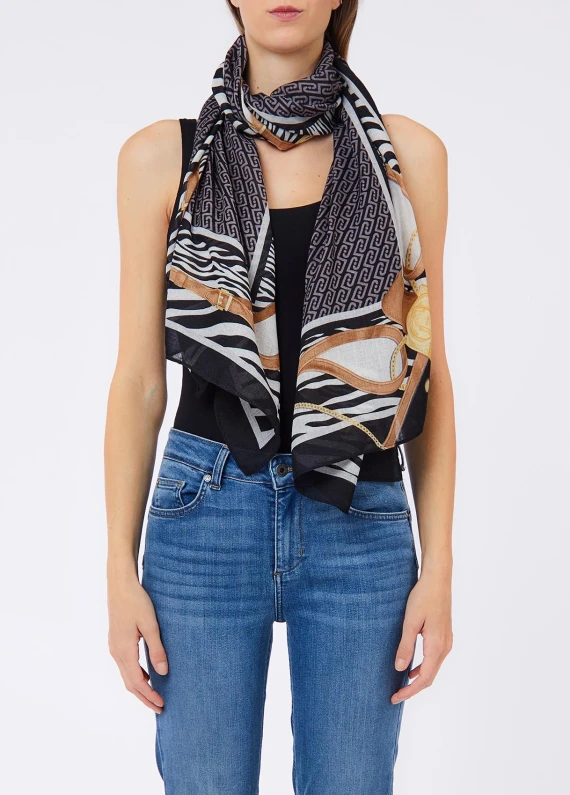 Stola zebrata bianco e nero LIUJO ACCESSORI