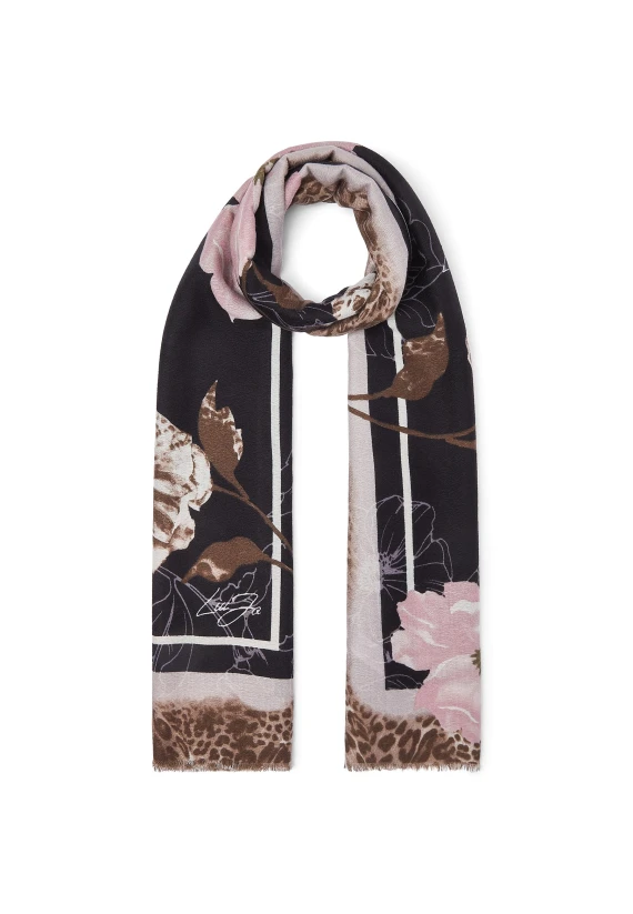 Floral stole in brown and beige LIUJO ACCESSORI