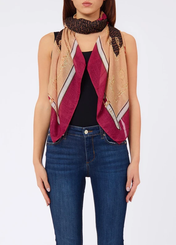 Brown square scarf LIUJO ACCESSORI