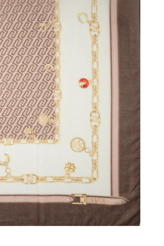 Charmy square scarf in white and pink LIUJO ACCESSORI