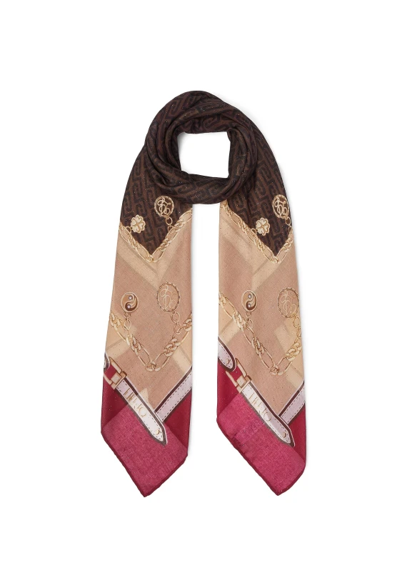 Foulard quadrato Charmy bianco rosa LIUJO ACCESSORI