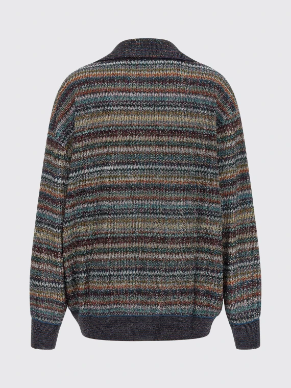 multicolour striped polo knit top MISSONI