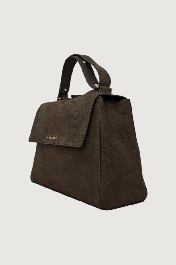 Borsa a mano testa di moro con pattina Orciani