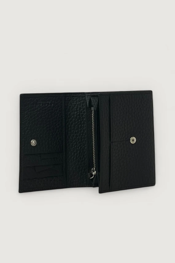 Black leather flap wallet Orciani