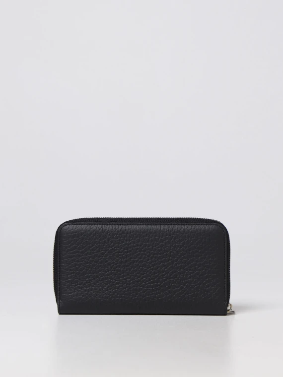 Black leather zip wallet Orciani