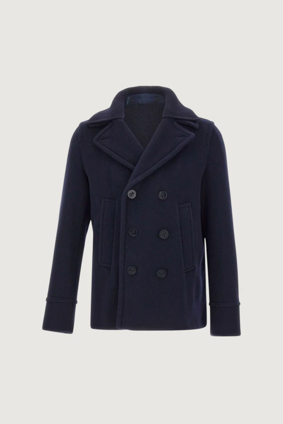 Dark blue double-breasted wool coat Paul&Shark