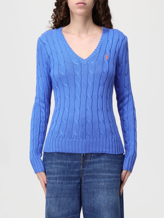 Blue cable-knit pullover POLO RALPH LAUREN DONNA