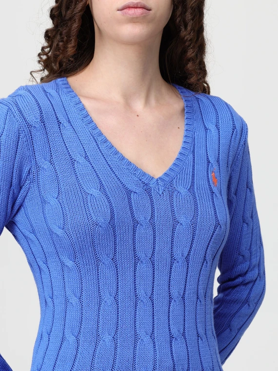 Blue cable-knit pullover POLO RALPH LAUREN DONNA