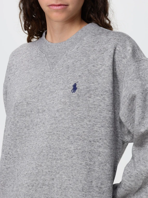 Light grey crew-neck sweatshirt POLO RALPH LAUREN DONNA