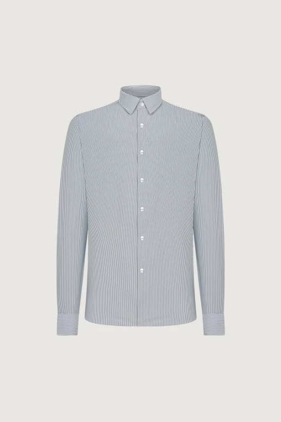 oxford jacquard stripe open shirt