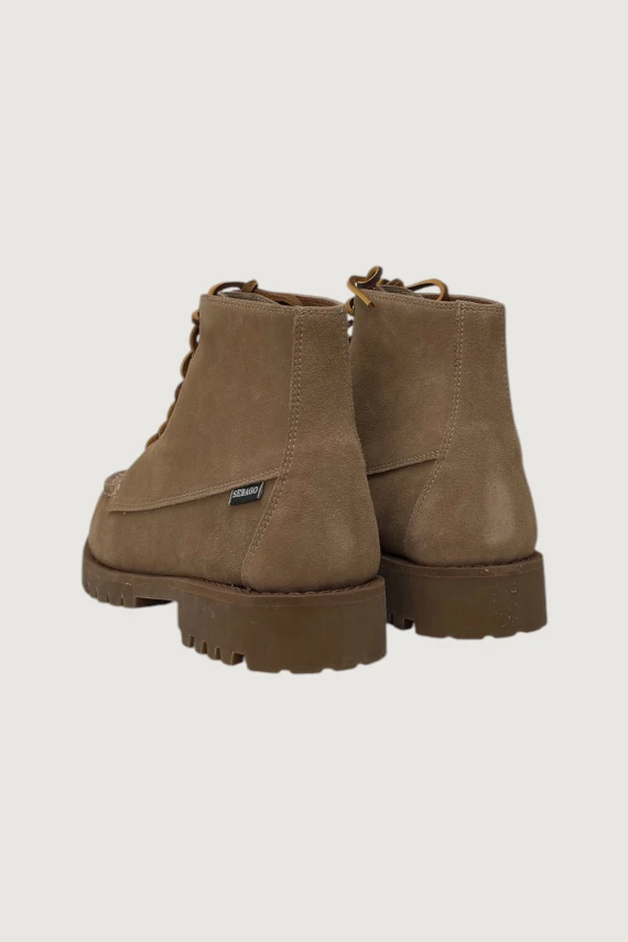 Brown taupe lace-up ankle boot sebago
