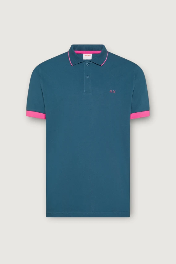 POLO SMALL STRIPES FLUO S/S