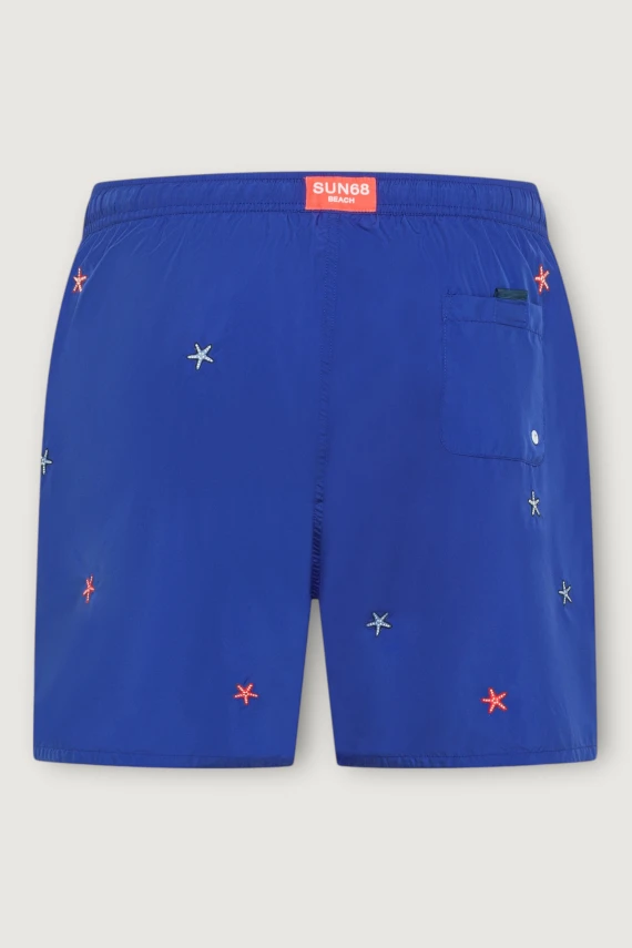 Blue swim shorts with embroidered stars SUN68