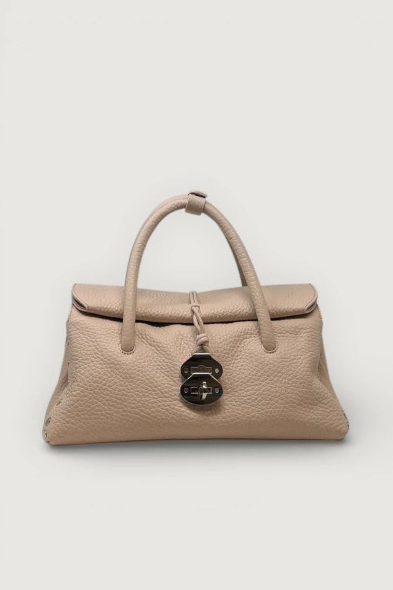 Borsa tote in pelle rosa chiaro