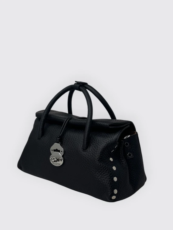 Structured black top-handle bag Zanellato