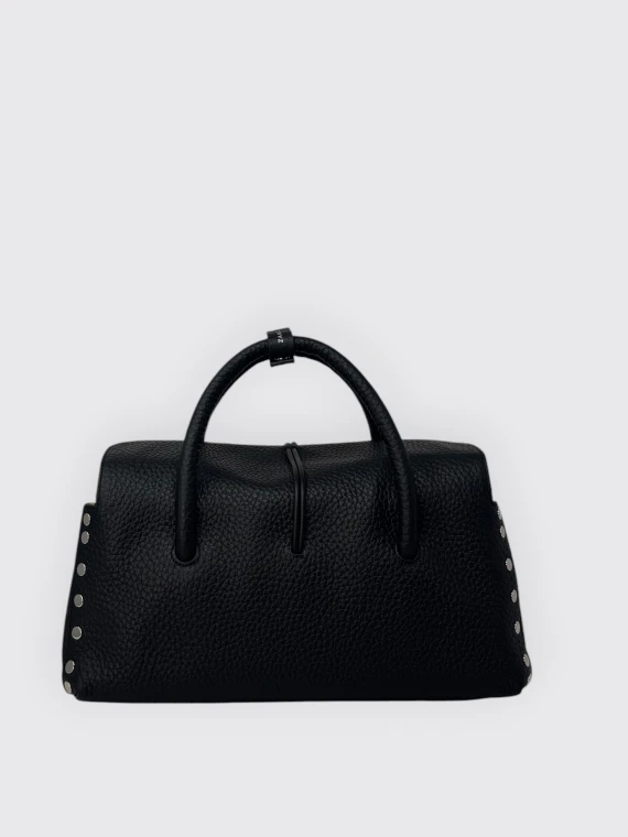 Structured black top-handle bag Zanellato
