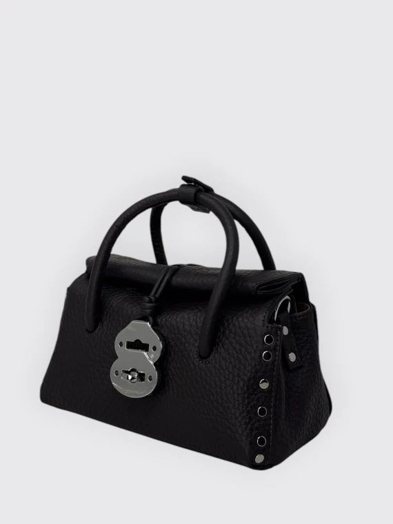 Black top handle bag with shoulder strap Zanellato