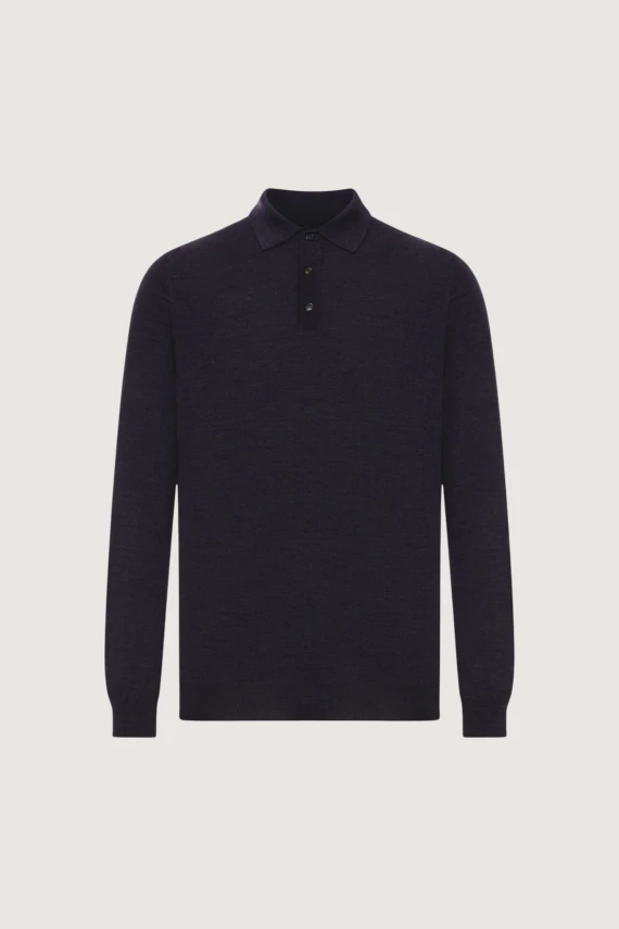 Polo blu in lana