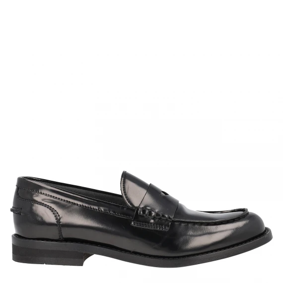 MOCASSINO NERO PENNY LOAFER HORSE 