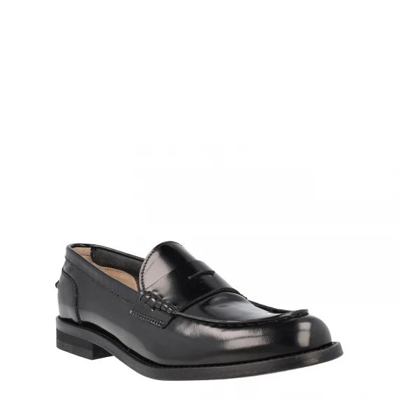 MOCASSINO NERO PENNY LOAFER HORSE 