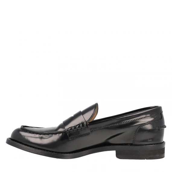 MOCASSINO NERO PENNY LOAFER HORSE 