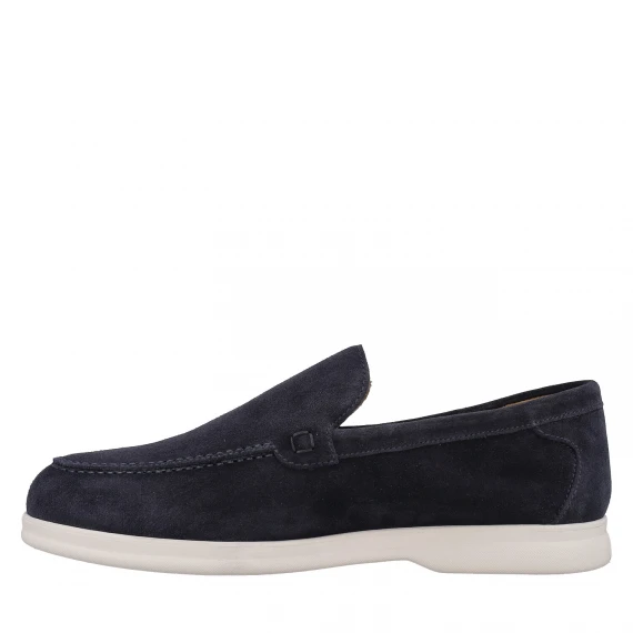 Mocassino adler wash in suede blu 