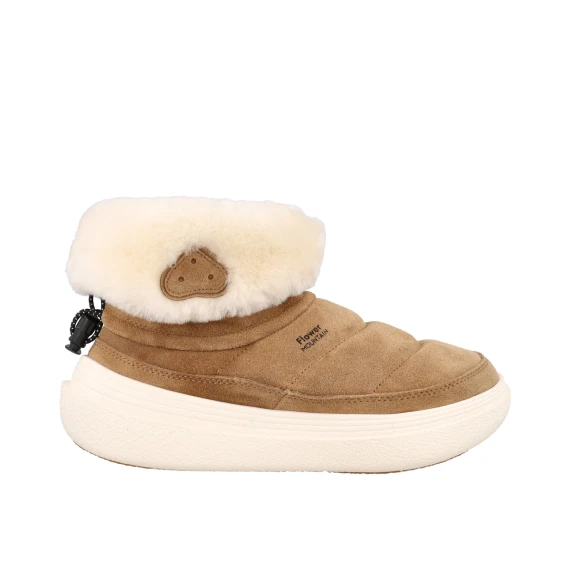 Stivaletti Fami mid in suede e shearling beige 