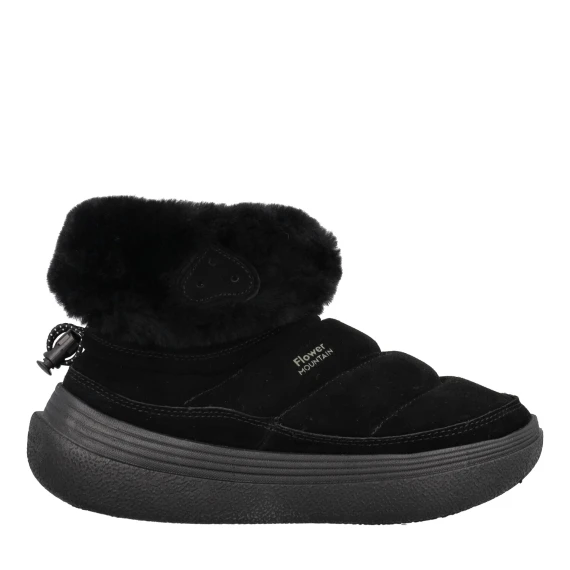 Stivaletti Fami mid in suede e shearling neri 