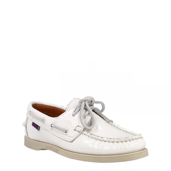 Mocassino vela dockside portland vernice bianca 