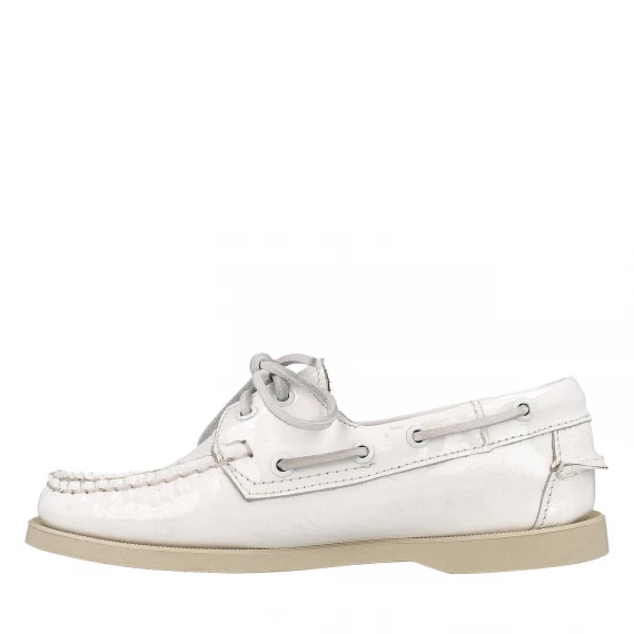 Mocassino vela dockside portland vernice bianca 