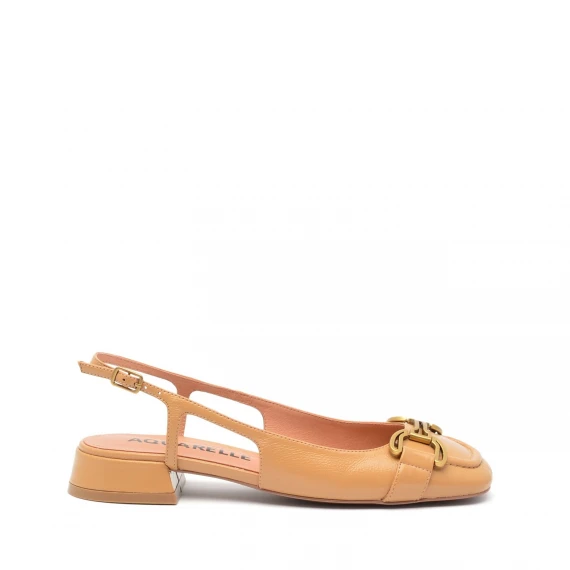 Slingback Aquarelle 545Z45 in pelle marrone 