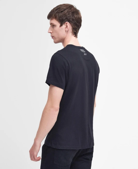 T-shirt Barbour MTS1248 in cotone nero