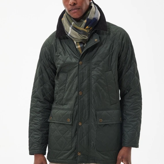 Sciarpa Barbour USC0373 in lana e cachemire verde e beige