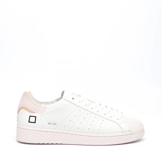 Sneakers D.A.T.E. BASE in pelle bianco e rosa