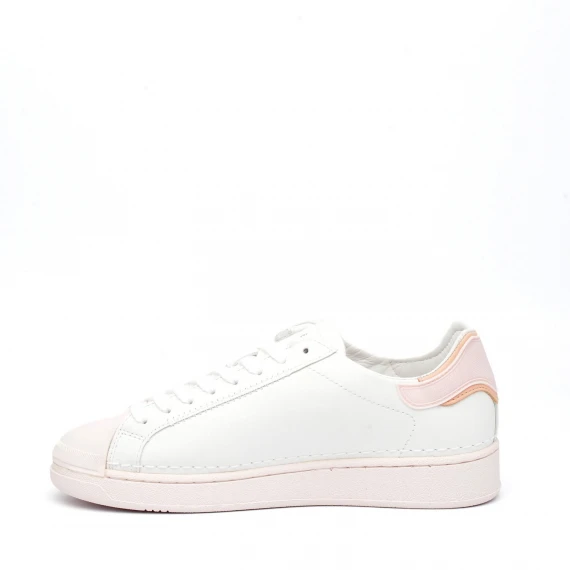 Sneakers D.A.T.E. BASE in pelle bianco e rosa