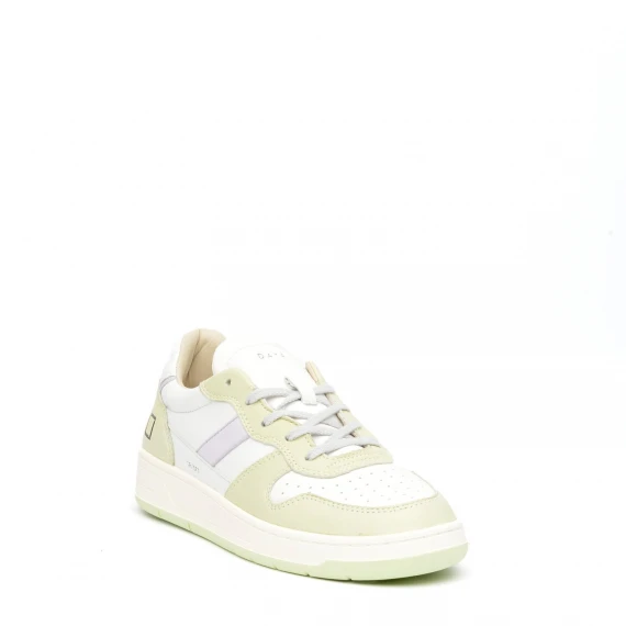 Sneakers D.A.T.E. COURT 2.0 in pelle bianco e color menta