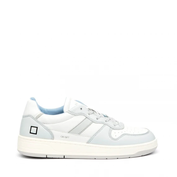 Sneakers D.A.T.E. COURT 2.0 in pelle bianco e azzurro