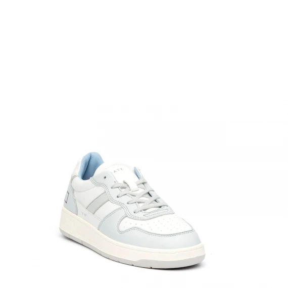 Sneakers D.A.T.E. COURT 2.0 in pelle bianco e azzurro