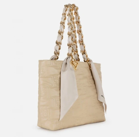 Borsa Elisabetta Franchi BS05A41E2 in tessuto beige