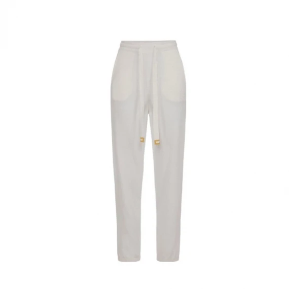 Pantalone Elisabetta Franchi KP56S in cotone avorio