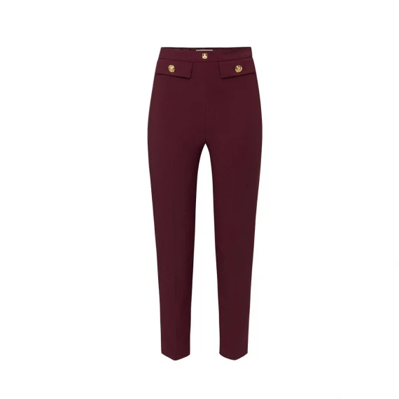 Pantalone Elisabetta Franchi PA024 in tessuto stretch bordeaux