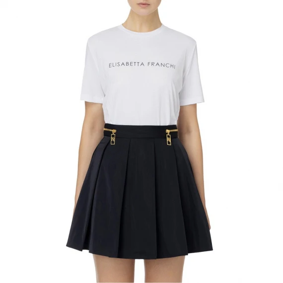 T-shirt Elisabetta Franchi MA003  in cotone bianco