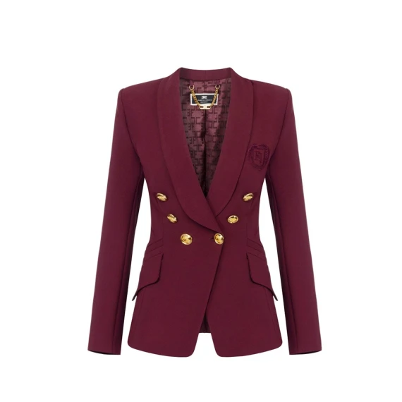 Blazer Elisabetta Franchi GI093 in tessuto rosso - Taglia 40 - Elisabetta Franchi