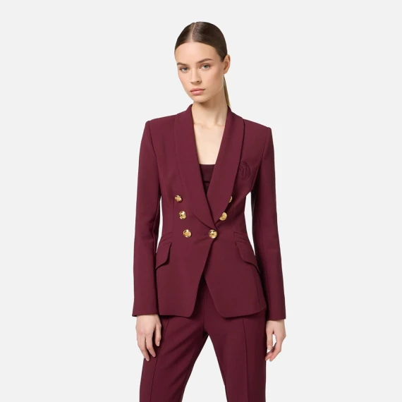 Blazer Elisabetta Franchi GI093 in tessuto rosso