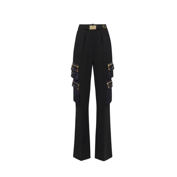 Pantalone Elisabetta Franchi PA045  in crepe nero