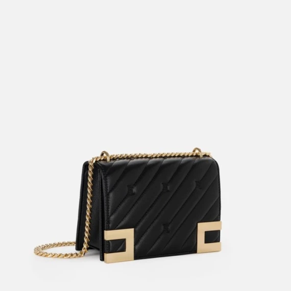 Borsa Elisabetta Franchi BS55A in tessuto effetto pelle nero