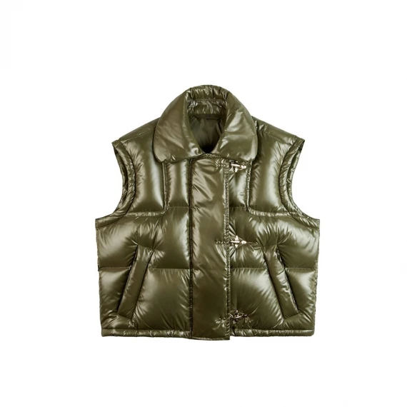 Gilet cropped Fay in tessuto verde - Taglia S - Fay