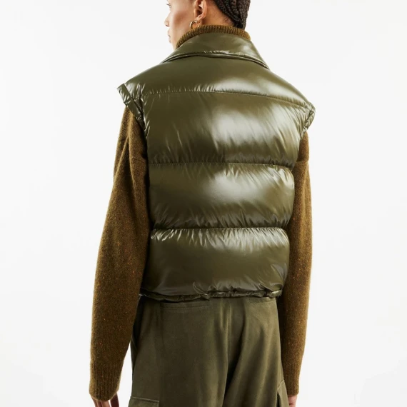 Gilet cropped Fay in tessuto verde